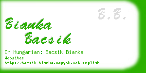 bianka bacsik business card